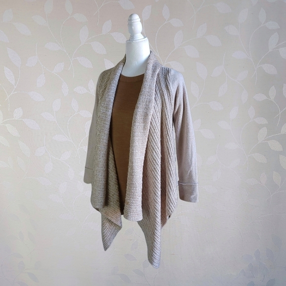 Anthropologie Angora Blend Knit Open Front Waterfall Cardigan Saturday Sunday - Picture 8 of 15